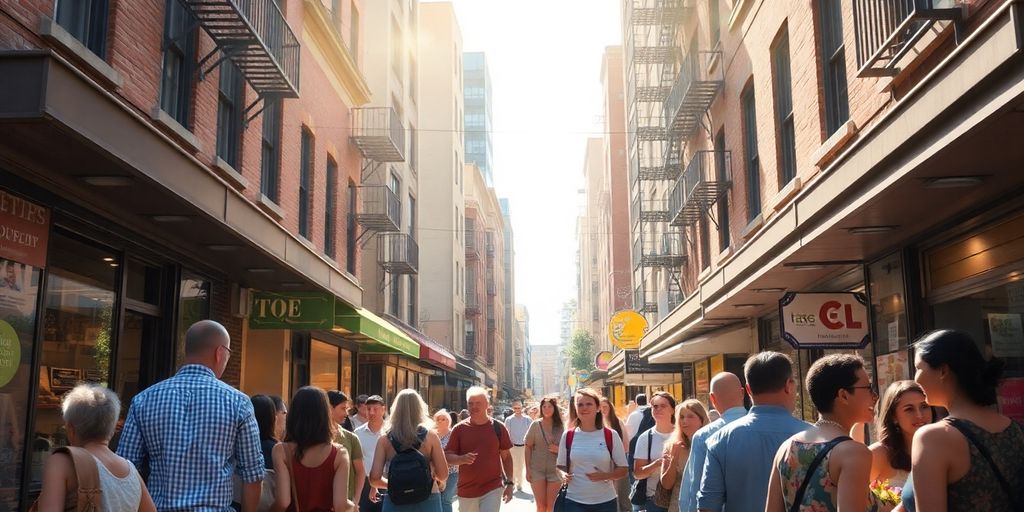 Community connecting around local businesses.