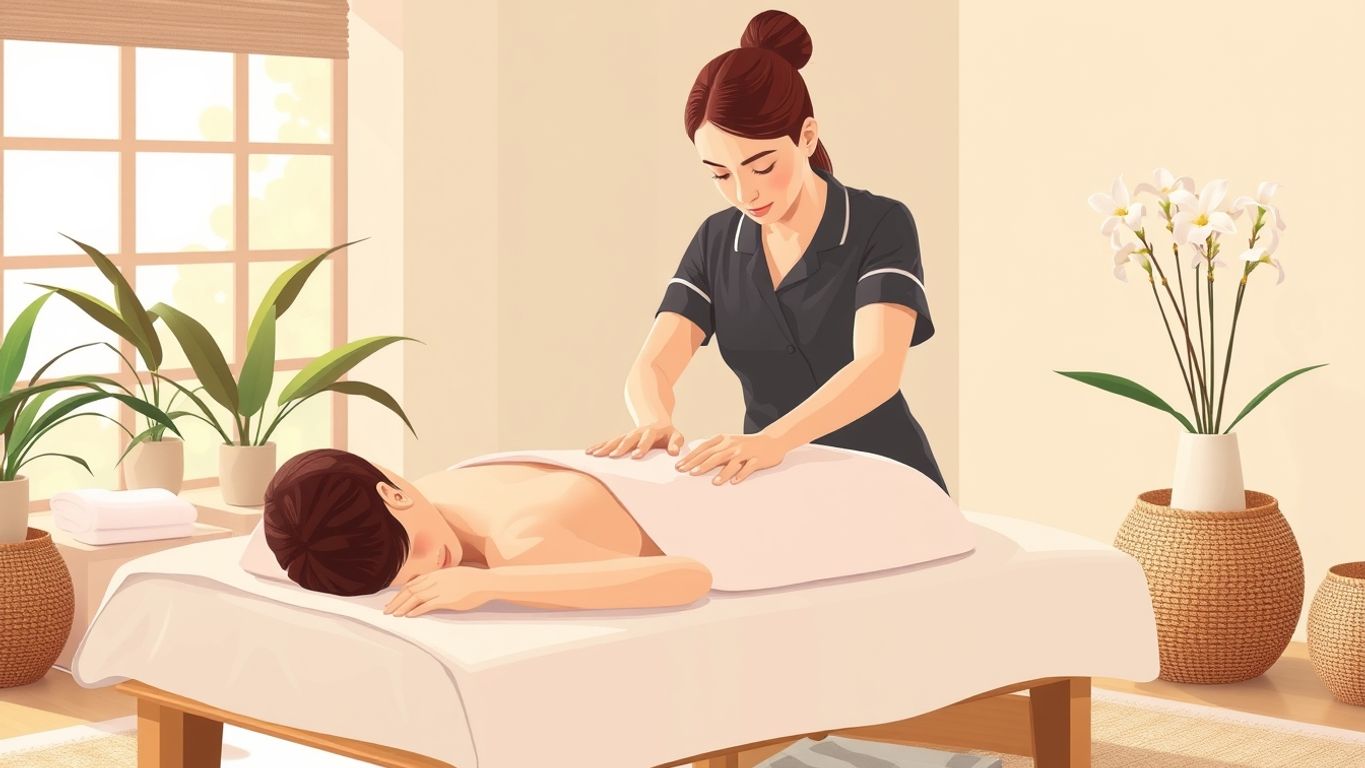 Masseuse providing personalized massage in serene spa
