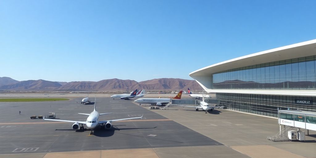 Aéroport Fès Saïss, architecture moderne, avions, Maroc