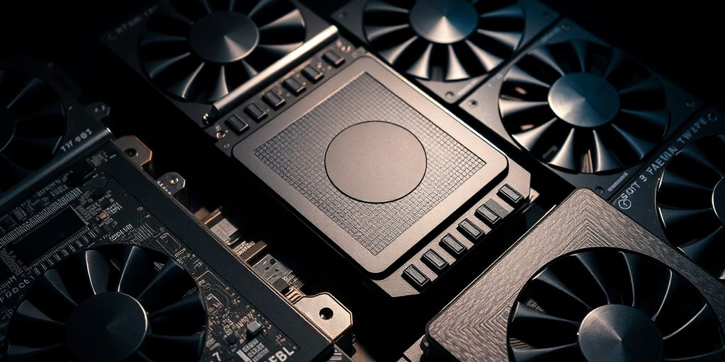 Powerful graphics card chips with heat sinks