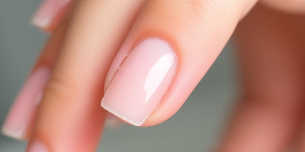 Unha de fibra de vidro bem cuidada e brilhante.