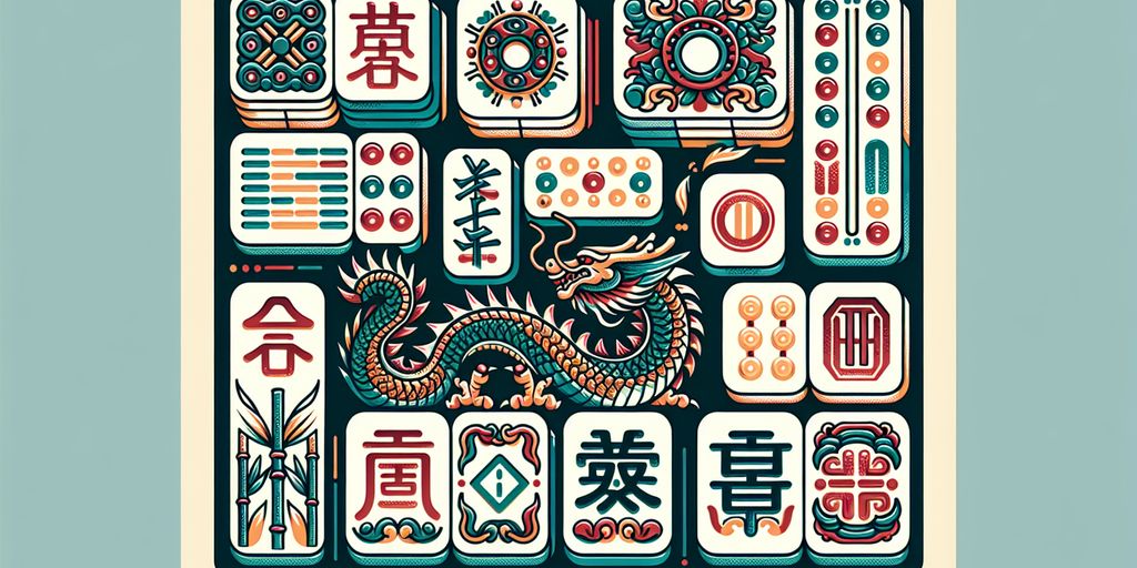 mahjong tiles symbols illustration