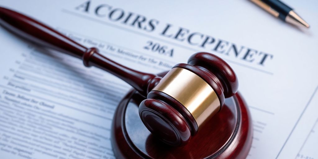 A gavel rests on a stack of property deeds.