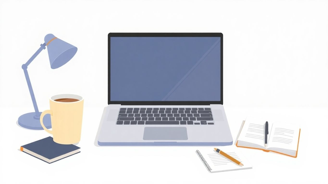 Moderne illustrasjon av en arbeidsplass for gründere.