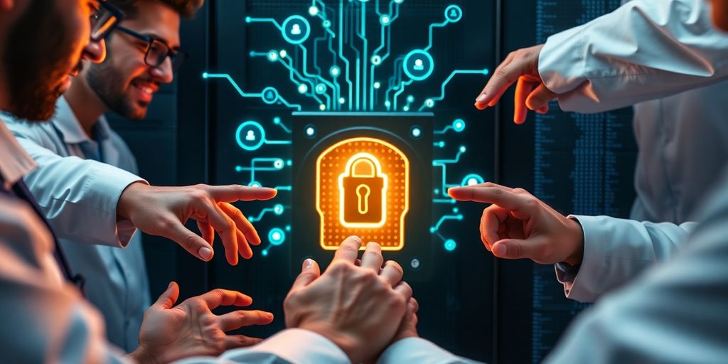 People working with secure data.