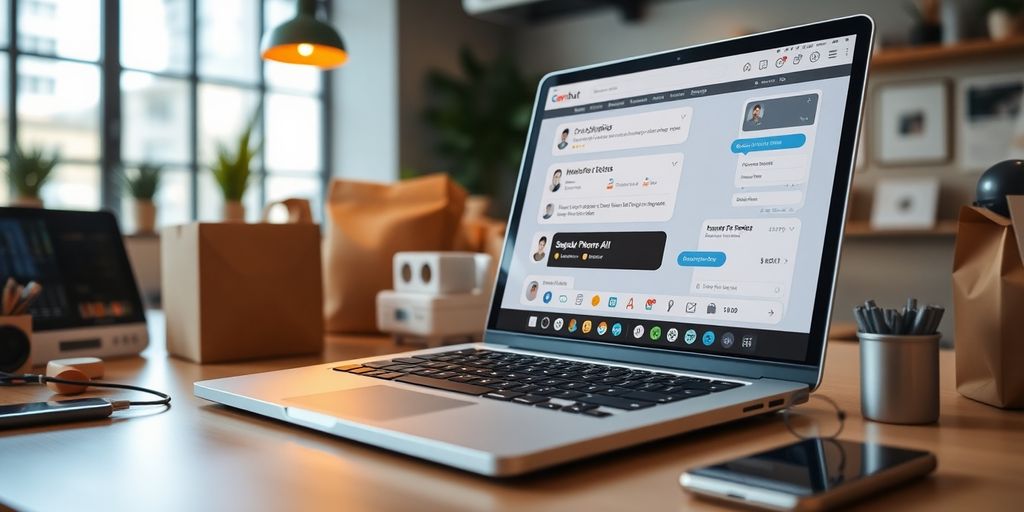 Slika radnog prostora sa chatbot-om i proizvodima.