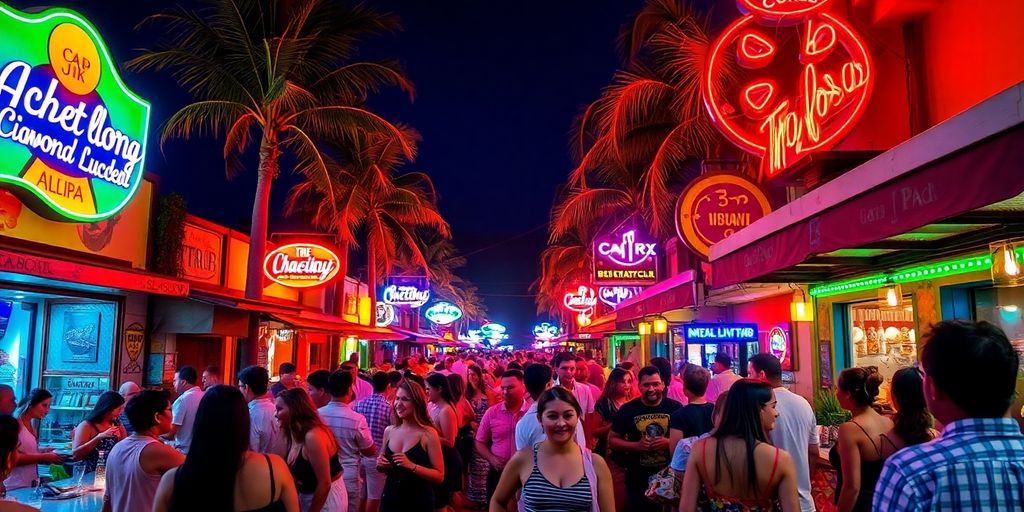 People enjoying vibrant Cabo San Lucas nightlife