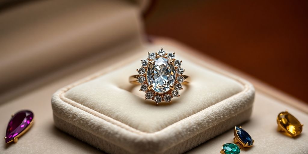 Gros plan sur une bague en bijou rare.