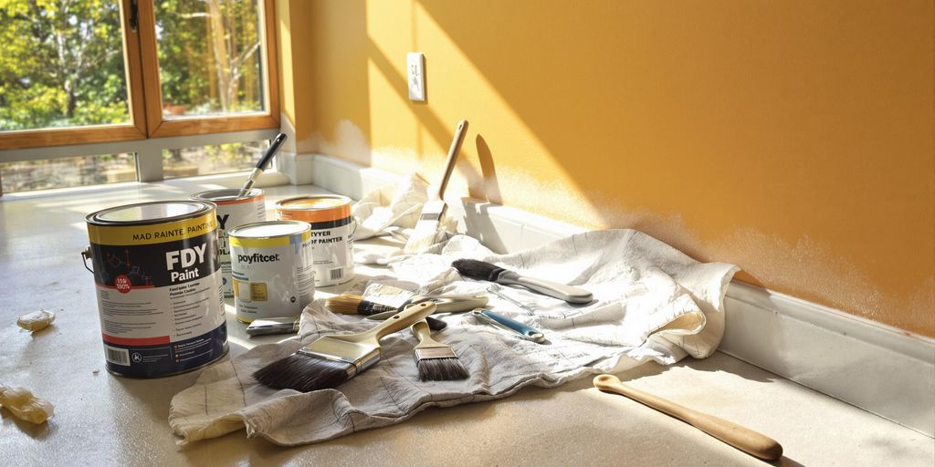 Painting tools and workspace ready for touch-ups.