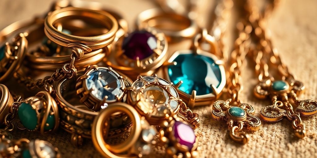 Bijoux abîmés sans facture dans une composition photographique.