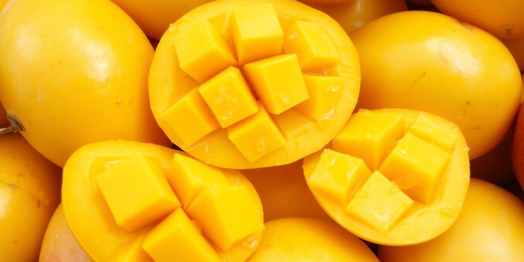 มะม่วงสดสวย สีเหลืองส้ม สดใส สำหรับแช่อิ่ม