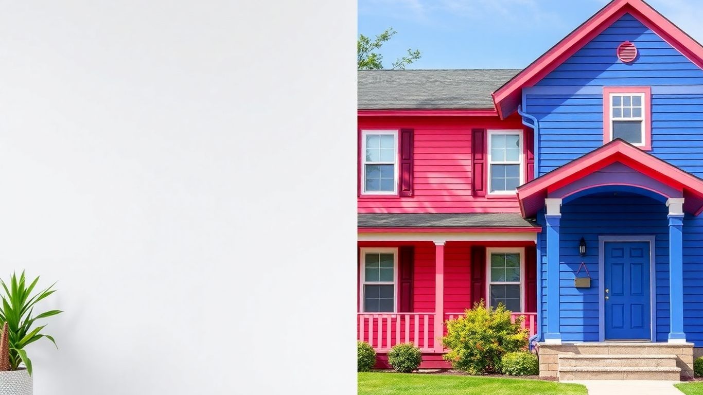 Interior wall paint versus exterior house paint textures.