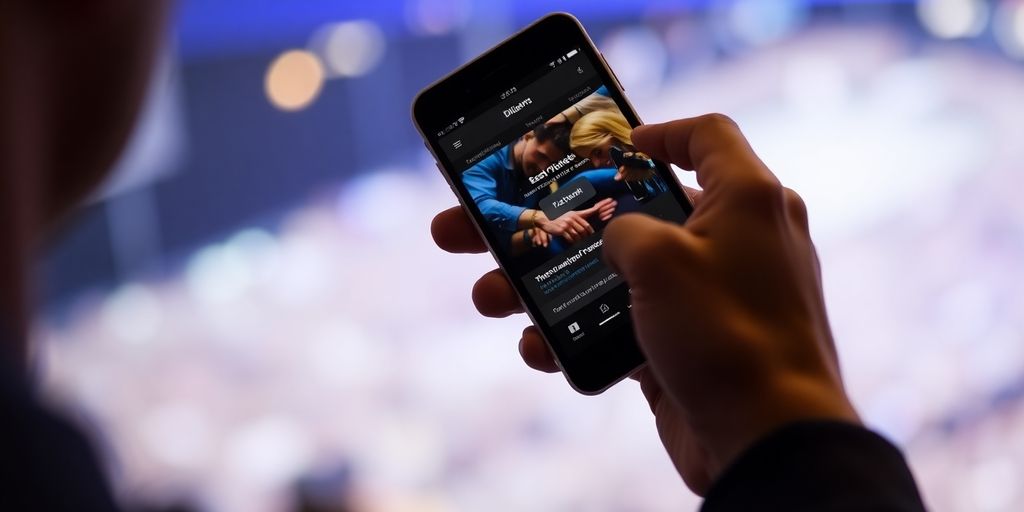 Osoba drží mobil s lístky