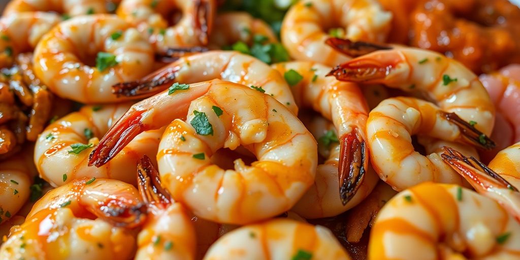 A vibrant platter of succulent shrimp dishes.