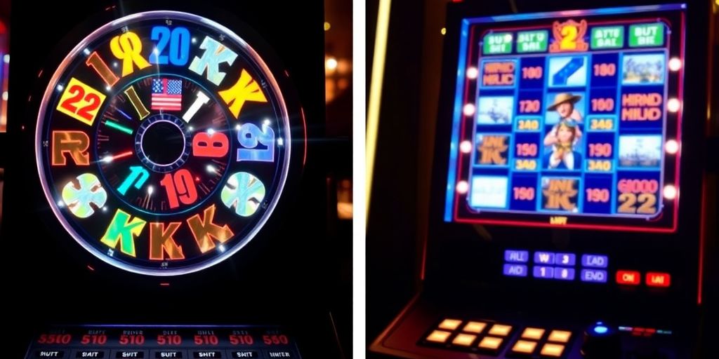 Two contrasting slot machine reels.