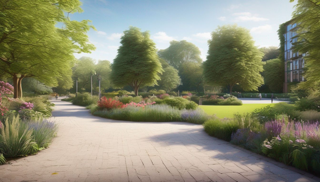 tranquil public garden with lush greenery and walking paths, Daubeney Fields