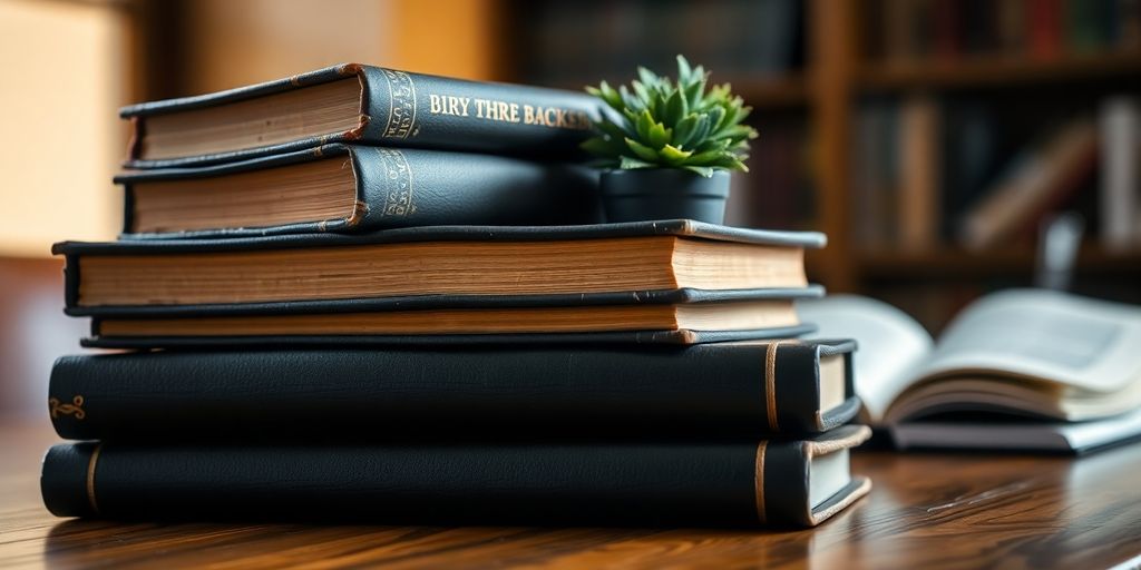 Stack of finance books with hedge fund titles.