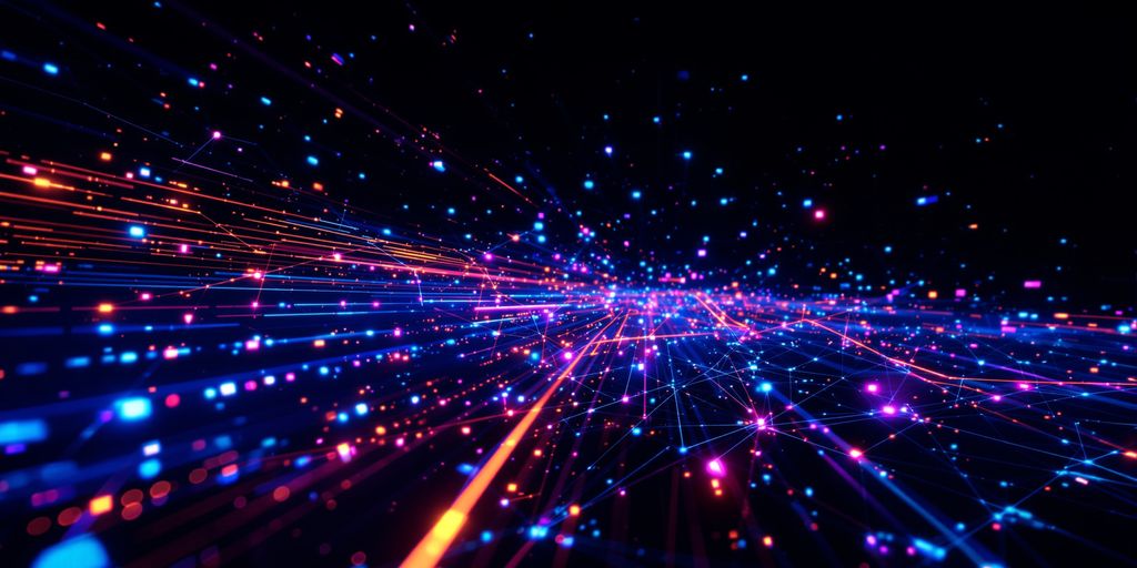 Connected digital pathways forming an abstract network.