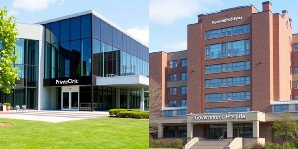 Two distinct buildings, one modern, one traditional.