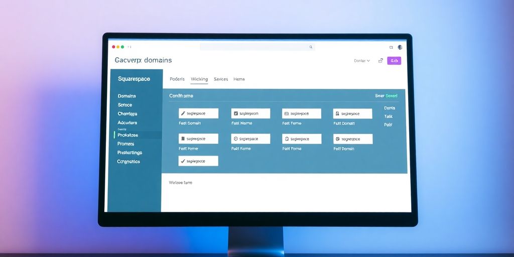 Computer screen showing Squarespace Domains Panel with domains.