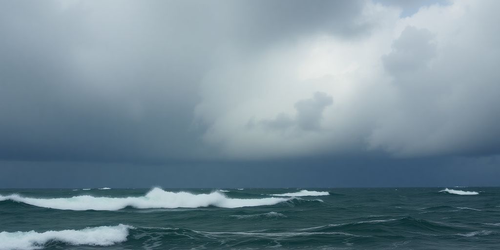 Nuages orageux menaçant une côte côtière.