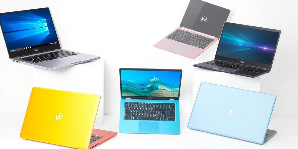 مجموعة من خمسة أجهزة كمبيوتر محمولة بأسعار معقولة