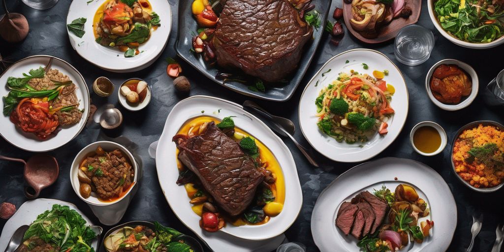 healthy beef dishes on a table, weight loss diet, South African cuisine