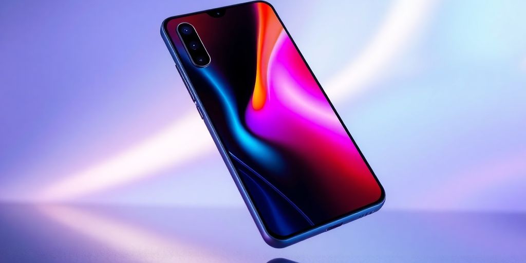Futuristisches Smartphone mit modernem Design und Materialien.