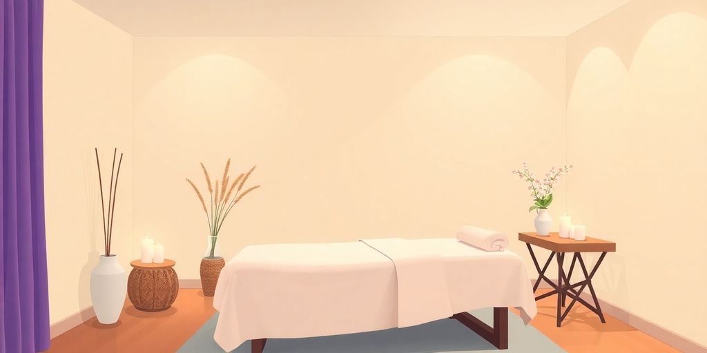 Masaj terapisi için rahat bir ortam resmi.