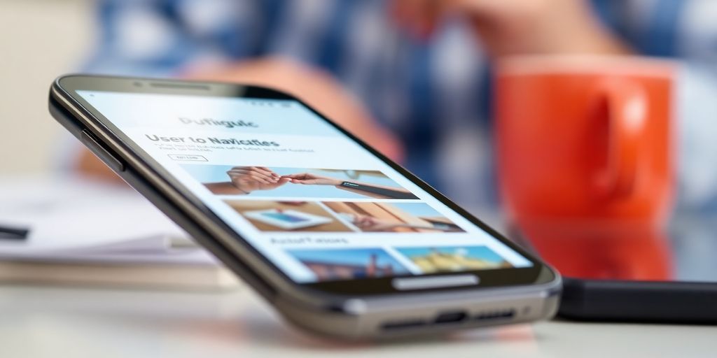 Image d'un smartphone avec une interface utilisateur claire.