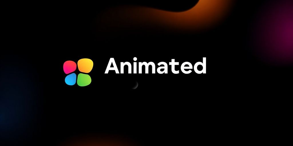Colorful animated logo design with dynamic shapes and movements.