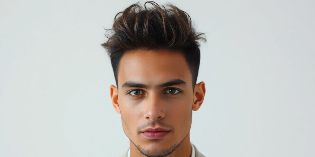 Man with modern, natural hair texture, looking confident.