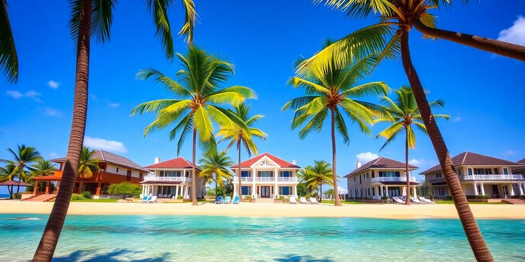 Luxurious beachfront villas in tropical Phuket.