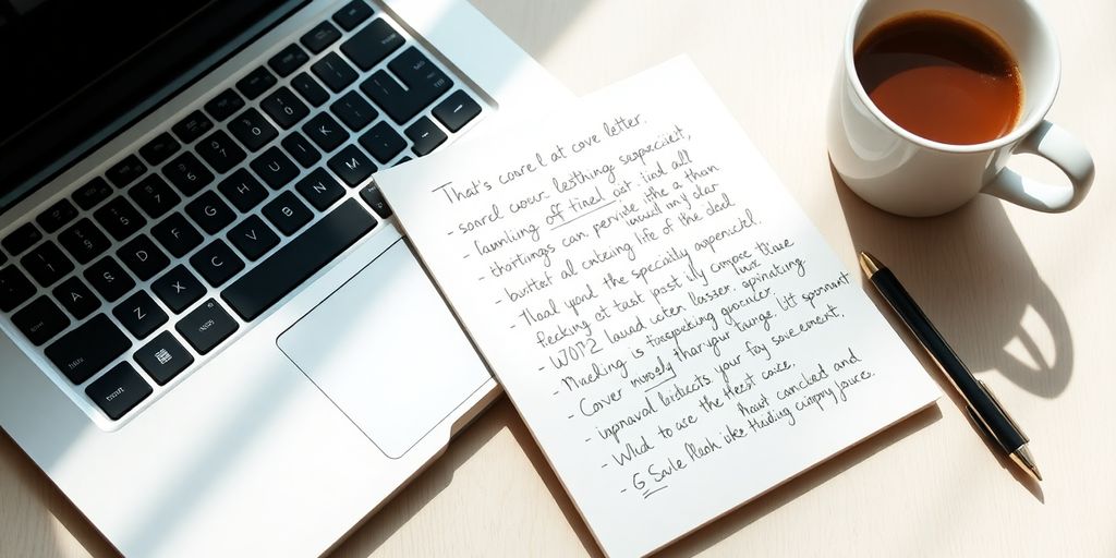 A workspace with a laptop and handwritten notes.