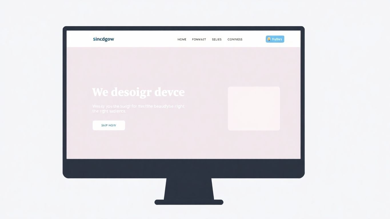 Illustrasjon av en effektiv hjemmeside på en dataskjerm.