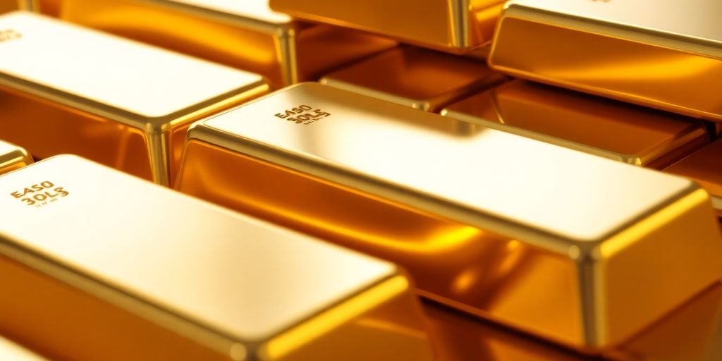 Lingots d'or brillants empilés