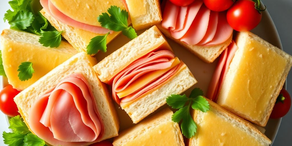 แซนวิชแฮมชีส จัดเบรคลายสวย