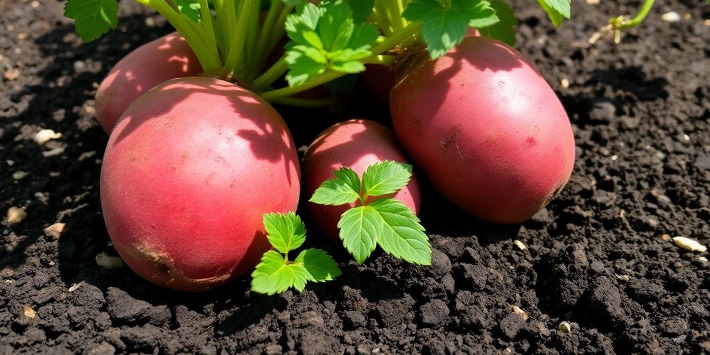 Alouette aardappelen in de tuin