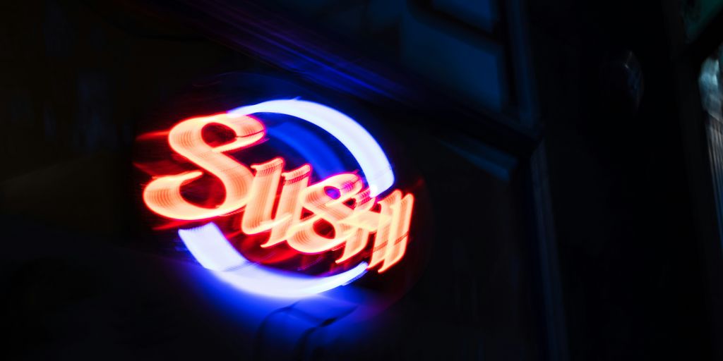 red and blue open neon light signage