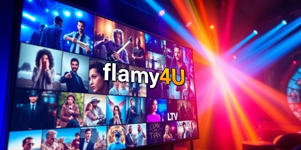 شعار Aflamy4U TV مع خلفية سينمائية