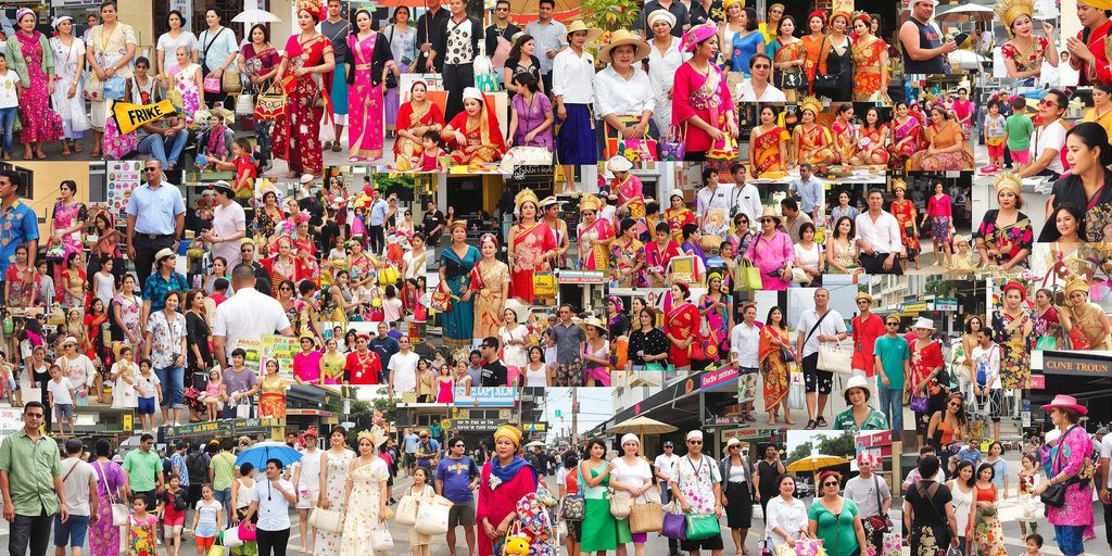Diverse people of Phuket in traditional attire and settings.