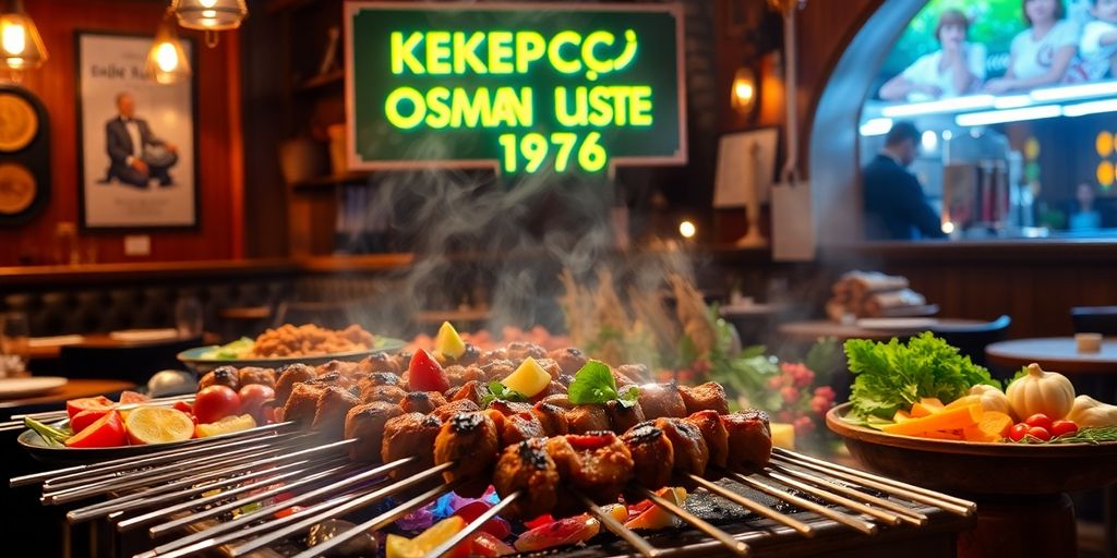 Delicious kebabs on the grill at Kebapçı Osman Usta.
