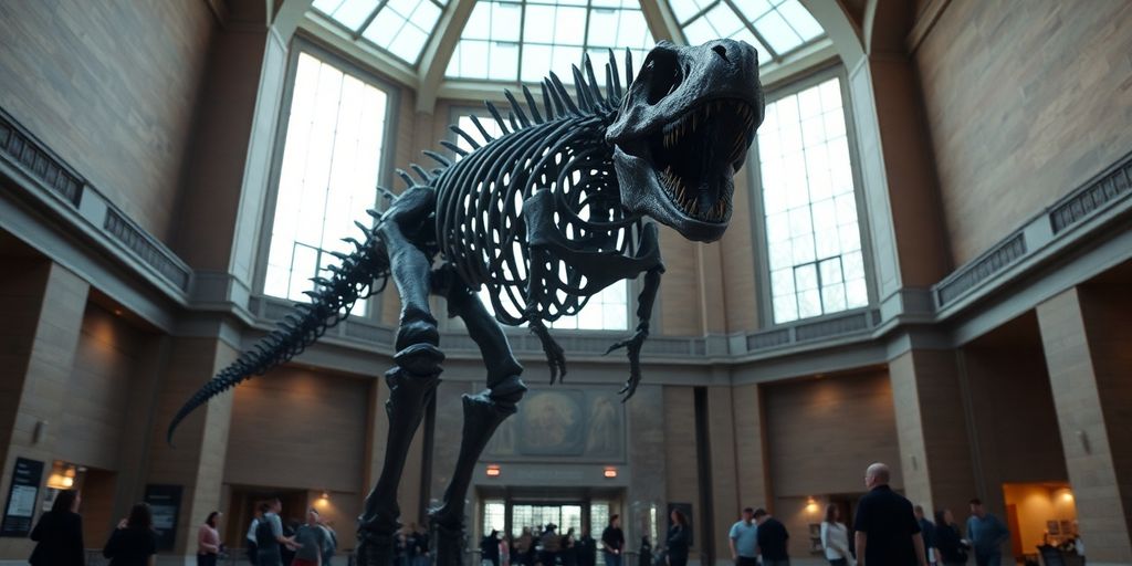 Dinosaurusskelet in Natuurhistorisch Museum Maastricht