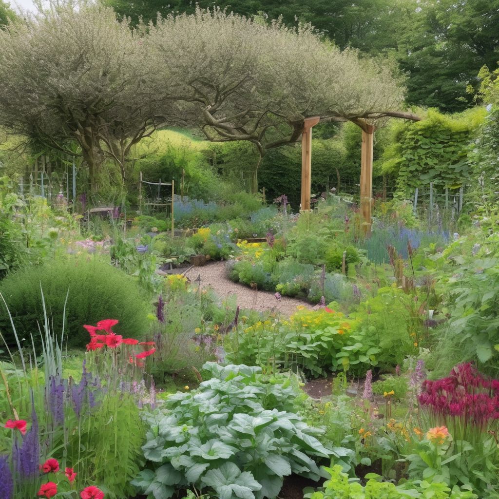 organic garden in the UK with sustainable practices