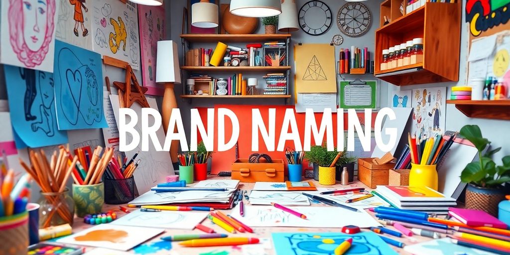 Colorful workspace with art supplies and creative tools.
