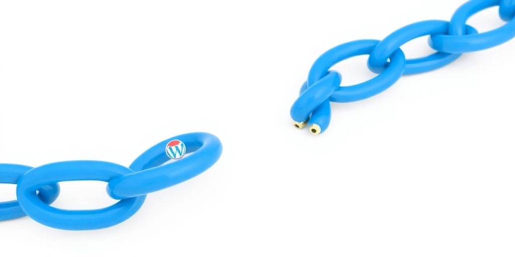 Strong chains linking diverse websites on white background.