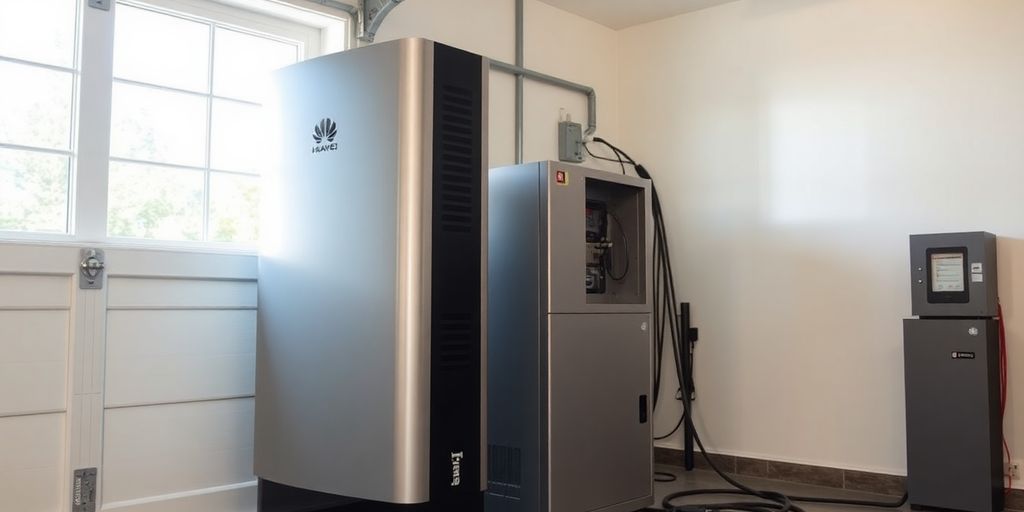 Batterie solaire Huawei Luna 2000, onduleur et installation résidentielle.