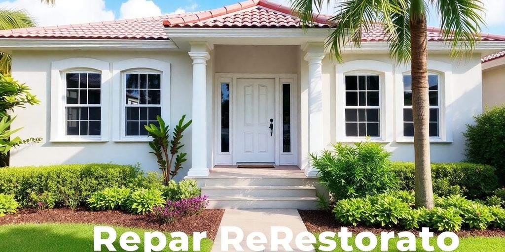 Restored home exterior in Fort Lauderdale, bright and inviting.