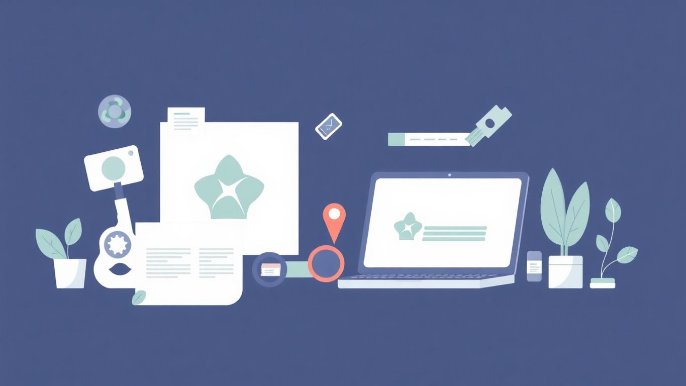 Moderne verktøy for logo design i myke farger.