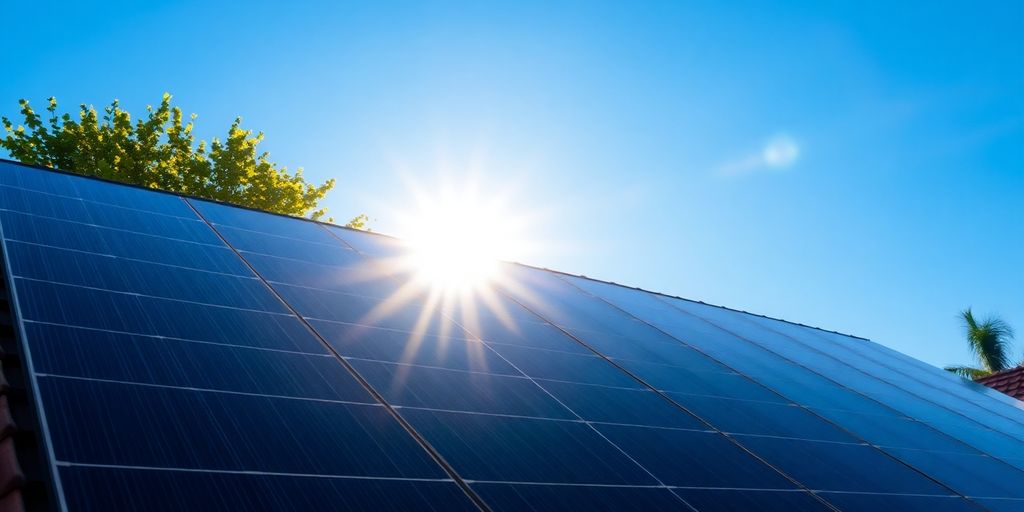 Panneaux solaires sur un toit de maison